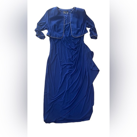 Alex Evenings 2 Piece Dress and Jacket Size 16 Beaded Detail Wedding - Picture 6 of 6